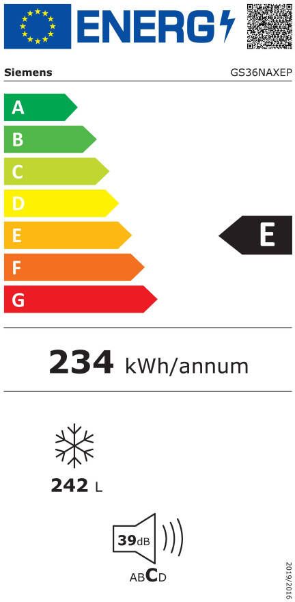 SIEMENS Vrieskast GS36NAEP