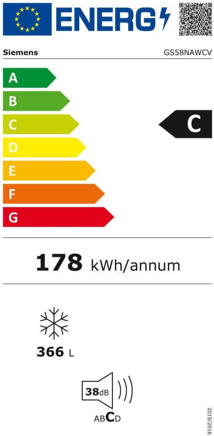 SIEMENS Vrieskast GS58NAWCV