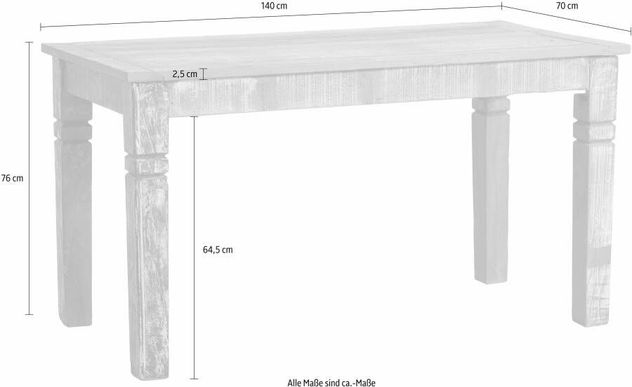 SIT Eettafel Riverboat Breedte 140 cm shabby chic vintage