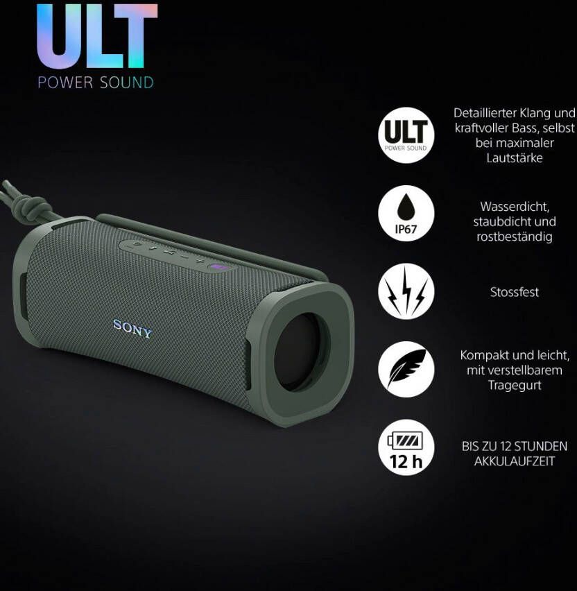 Sony Bluetooth luidspreker ULT FIELD 1 Waterdicht stofdicht stootvast 12 uur batterijduur