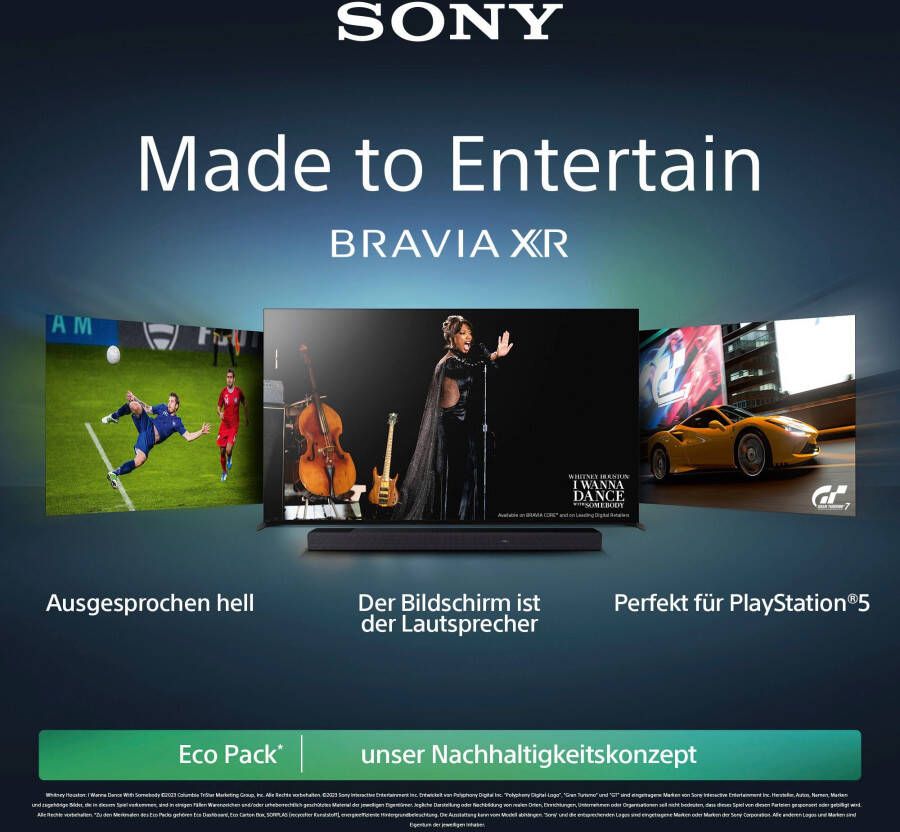 Sony Mini-led-tv XR-85X95L 215 cm 85" 4K Ultra HD Google TV Smart TV TRILUMINOS PRO BRAVIA CORE met exclusieve PS5 functies