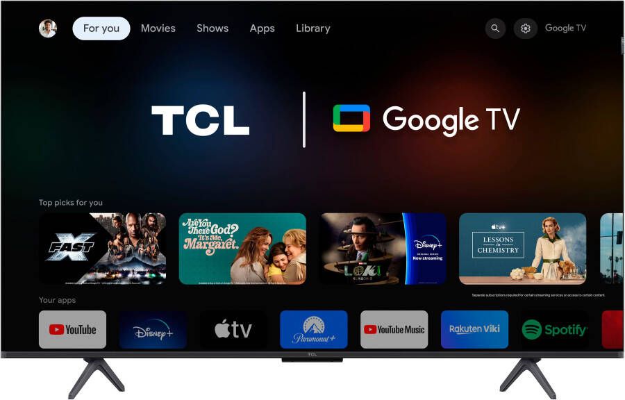 TCL QLED-TV 50C61BX1 126 cm 50" 4K Ultra HD Smart TV Google TV Android TV