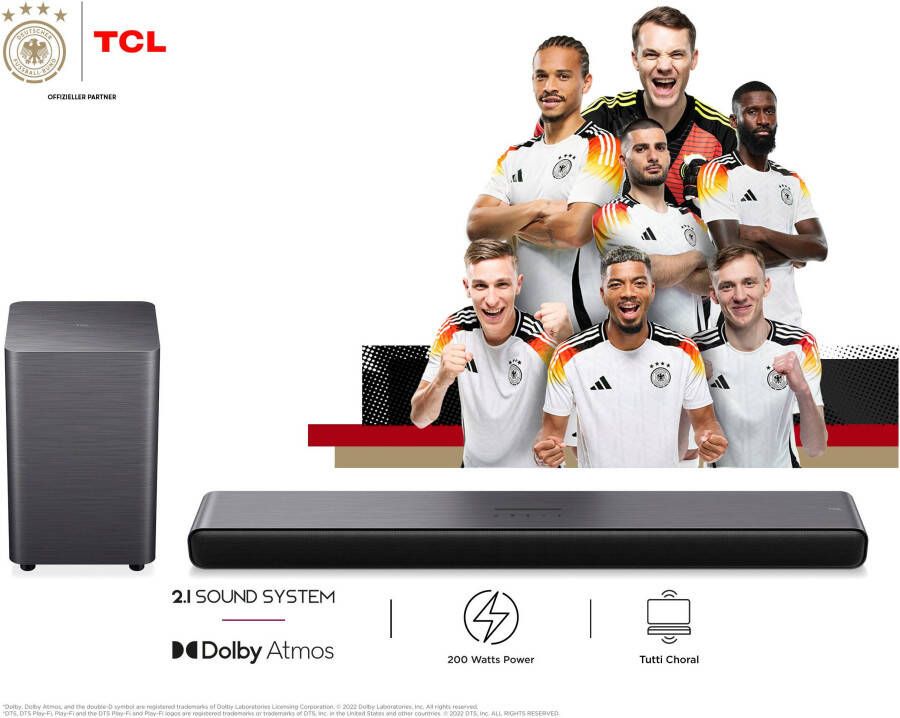 TCL Soundbar S55H 2.1-kanaal All-in-One met draadloze subwoofer