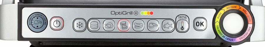 Tefal Contactgrill GC712D OptiGrill+ 6 grillprogramma's past temperatuur + barbecuecyclus aan het grillgerecht aan bakplaten met antiaanbaklaag