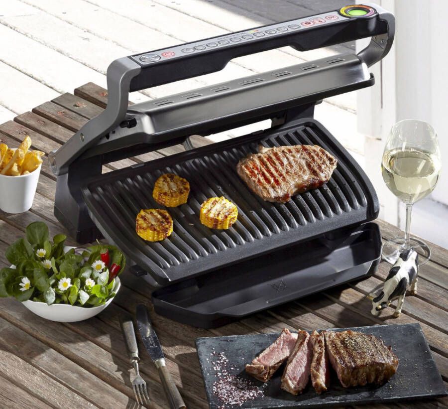 Tefal Contactgrill GC722D OptiGrill+ XL-grilloppervlak extra temperatuurstanden automatische aanduiding van de gaartoestand