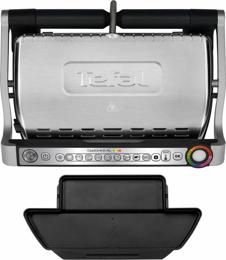 Tefal Contactgrill GC722D OptiGrill+ XL-grilloppervlak extra temperatuurstanden automatische aanduiding van de gaartoestand