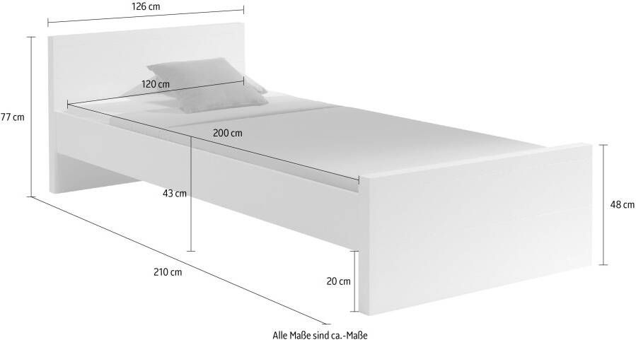 Vipack 1-persoonsledikant 1-persoons in rechtlijnige look en ligoppervlak 120x200 cm