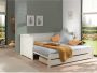 Vipack Bed Pino Hoogslaper LF 90x200 cm uittrekbar tot 180x200 cm uitvoering wit gelakt - Thumbnail 3