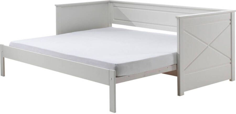 Vipack Bed Pino Hoogslaper LF 90x200 cm uittrekbar tot 180x200 cm uitvoering wit gelakt