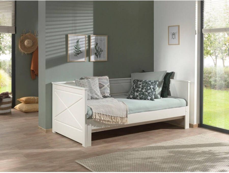 Vipack Bed Pino Hoogslaper LF 90x200 cm uittrekbar tot 180x200 cm uitvoering wit gelakt