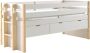 Vipack Hoogslaper Valbeveiliging ligoppervlak 90x200 cm lattenrol uitvoering wit naturel - Thumbnail 4