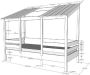Vipack Bed HuisBed inclusief 2 dakpanelen 90 x 200 cm wit - Thumbnail 3