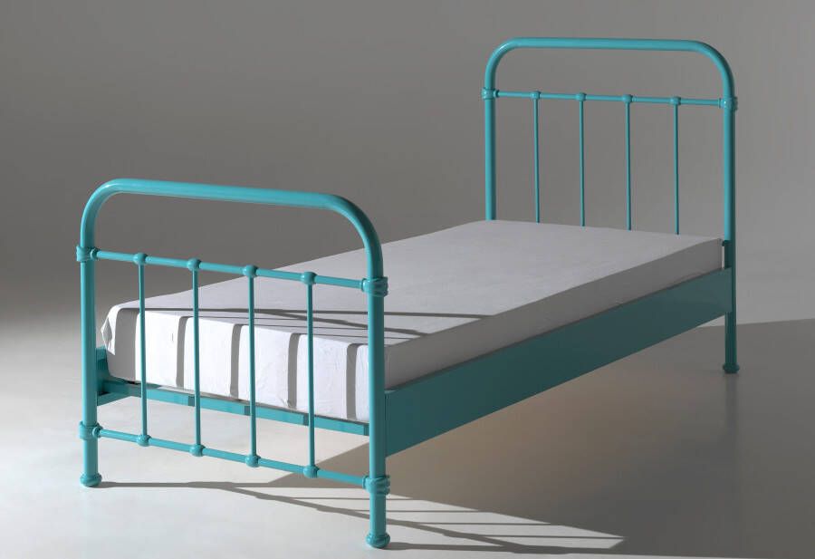 Vipack New York Kinderbed Metalen Bedframe met Lattenbodem 90x200 cm Mintgroen - Foto 5