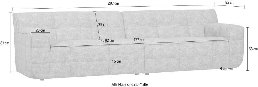 WOOOD 4-zitsbank Sofa Timor H 81 cm x B 297 cm x D 92 cm