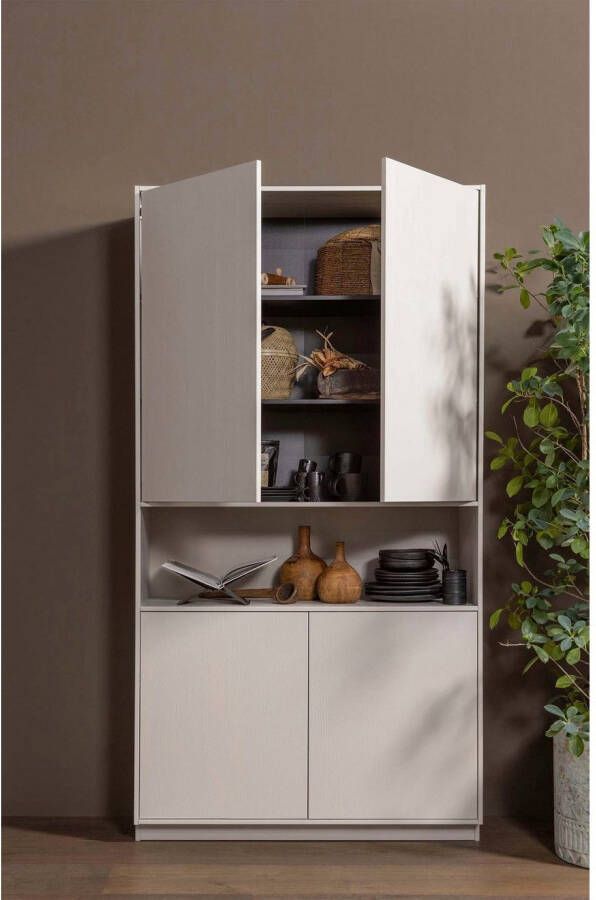 WOOOD Buffetkast Finca met push-to-open systeem hoogte 210 cm x breedte 110 cm