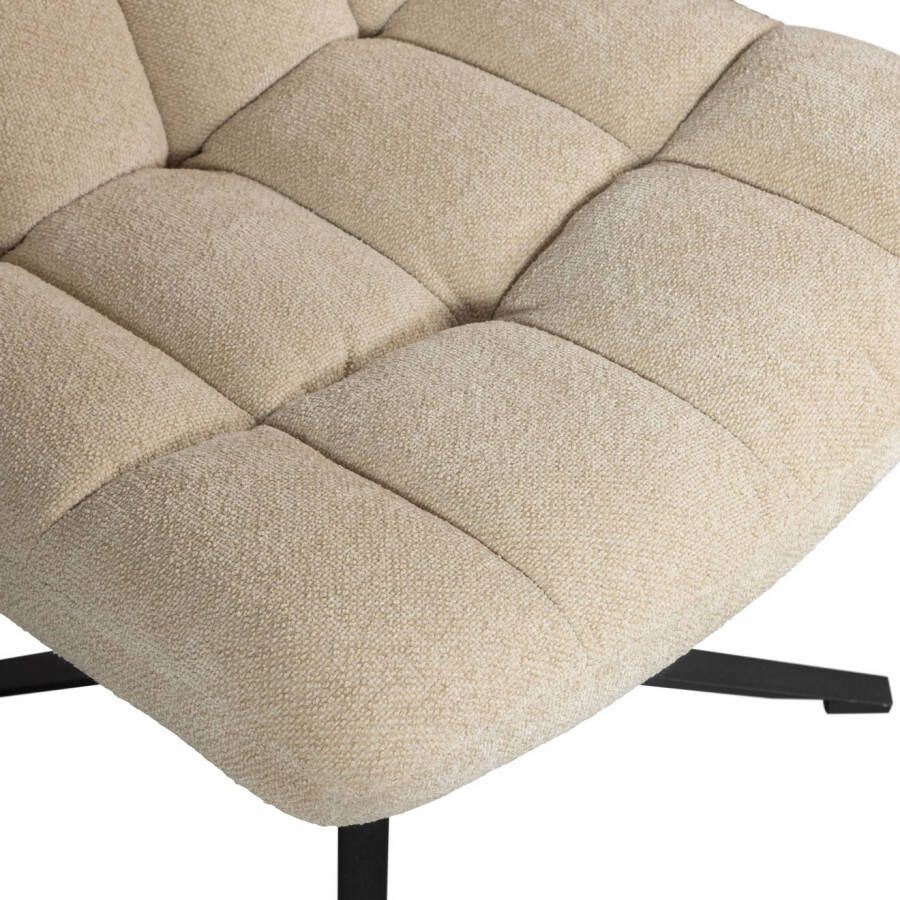 WOOOD Draaibare fauteuil Job Bouclé-bekleding relaxstoel H 101 cm x B 70 cm