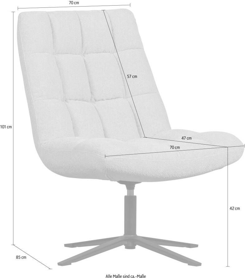 WOOOD Draaibare fauteuil Job H 101 cm x B 70 cm x D 85 cm