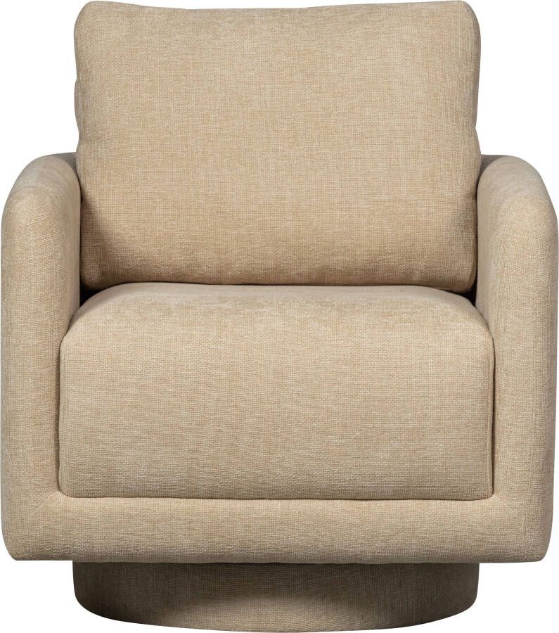 WOOOD Draaibare fauteuil OSCAR met zachte chenille bekleding breedte 78 cm