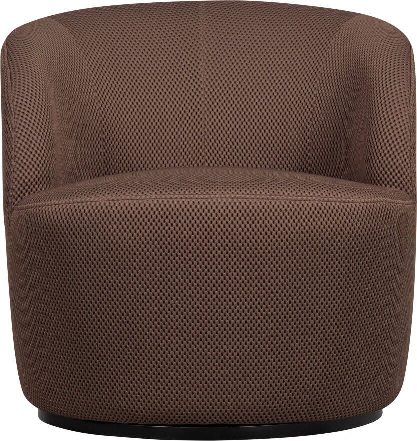 WOOOD Draaibare fauteuil Serra in elke richting draaibaar ronde vorm h 68 cm x b 70 cm