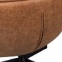 Basiclabel Warp Draaifauteuil Leerlook Cognac 92x81x92 - Thumbnail 7