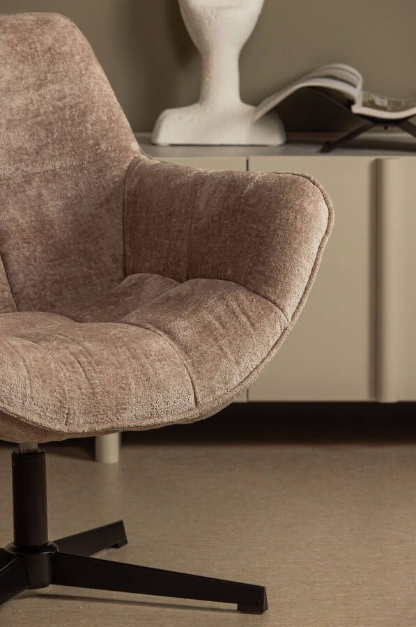 WOOOD Draaibare fauteuil Wibo met chenille-stof breedte 71 cm