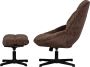 Woood Yaro Draaifauteuil Met Hocker Chenille Espresso 94x71x83 - Thumbnail 3