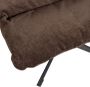 Woood Yaro Draaifauteuil Met Hocker Chenille Espresso 94x71x83 - Thumbnail 4