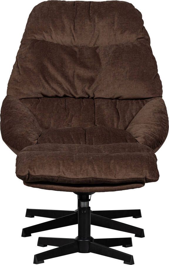 WOOOD Draaibare fauteuil Yaro met poef breedte 71 cm