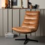 WOOOD Draaifauteuil Nika Leerlook Cognac 92x65x92 - Thumbnail 5