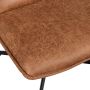 WOOOD Draaifauteuil Nika Leerlook Cognac 92x65x92 - Thumbnail 8