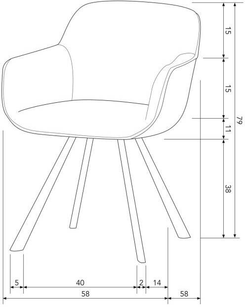 WOOOD Eetkamerstoel Juno Hoogte 79 cm x Breedte 58 cm