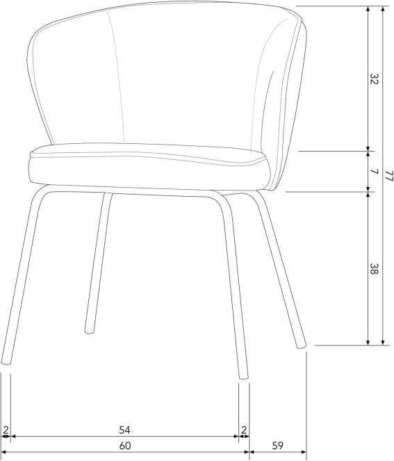 WOOOD Eetkamerstoel ADMITS H 77 cm x B 60 cm x D 59 cm