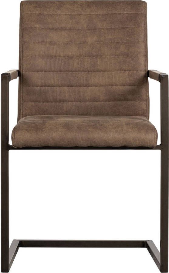 WOOOD Eetkamerstoel Bas Vrije schommelstoel gepolsterd breedte 54 cm metalen frame (set 2 stuks)