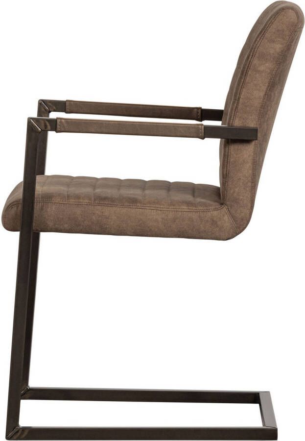 WOOOD Eetkamerstoel Bas Vrije schommelstoel gepolsterd breedte 54 cm metalen frame (set 2 stuks)