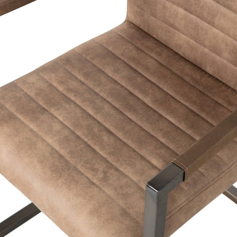 WOOOD Eetkamerstoel Bas Vrije schommelstoel gepolsterd breedte 54 cm metalen frame (set 2 stuks)