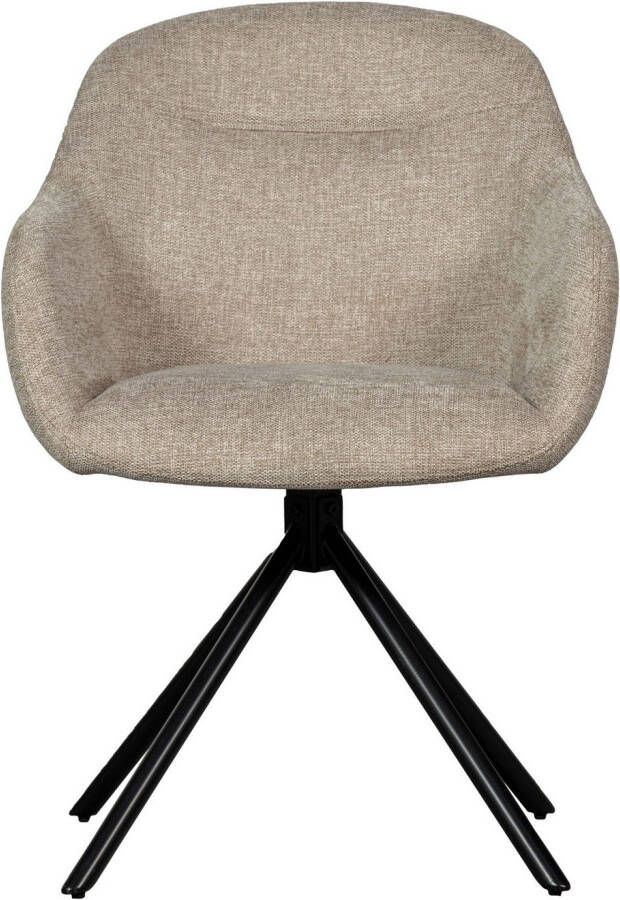WOOOD Eetkamerstoel Grant Gestoffeerde stoel met draaifunctie breedte 57 cm (set 2 stuks)