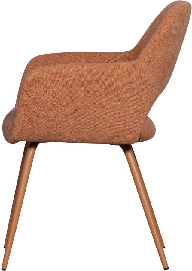 WOOOD Eetkamerstoel Jenny gepolsterd 4-poots onderstel h 80 cm x b 58 cm (set 2 stuks)