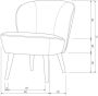 WOOOD Fauteuil Sara zacht gepolsterd 4-poots frame h 71 cm x b 59 cm - Thumbnail 7