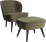 WOOOD Hocker Sara met veloursstof bekleed rechthoekige vorm h 41 cm x b 56 cm - Thumbnail 3