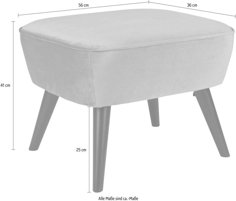 WOOOD Hocker Sara met veloursstof bekleed rechthoekige vorm h 41 cm x b 56 cm