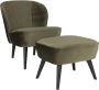 WOOOD Hocker Sara met veloursstof bekleed rechthoekige vorm h 41 cm x b 56 cm - Thumbnail 3