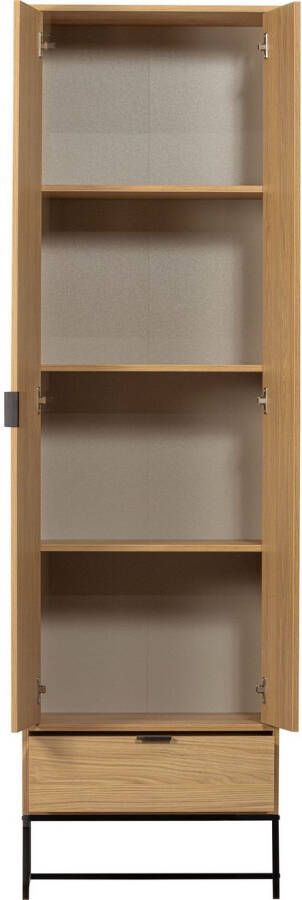 WOOOD Hoge kast Silas twee deuren en een lade slank model h 210 cm x b 60 cm