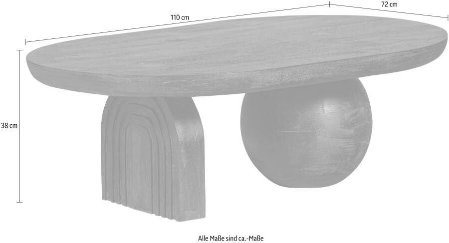 WOOOD Salontafel STEPPE H 38 cm x B 110 cm x D 72 cm