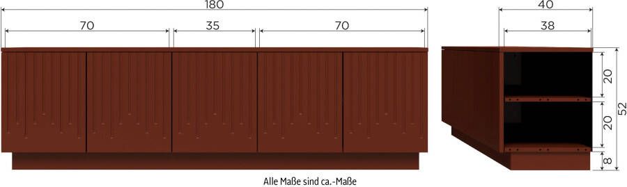 WOOOD Tv-meubel Pencil H 52 cm x B 180 cm x D 40 cm