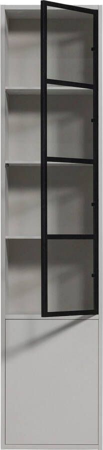 WOOOD Vitrinekast Basic 2-Drs Vitrinekast Grenen Mist met twee deuren h 230 cm x b 52 5 cm