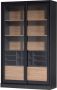 WOOOD Exclusive James vitrinekast 200x125x47 cm grenen zwart notenhout print - Thumbnail 6
