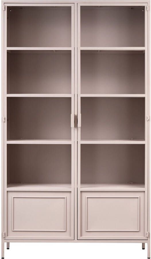 WOOOD Vitrinekast Ronja Halfglazen vitrine van gepoedercoat metaal H 189 cm x B 110 cm