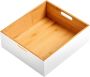 Zeller Present Houten hoog opbergbox stapelbaar Wit Stapelbaar Hoog model (30 x 27 x 11 cm) - Thumbnail 3