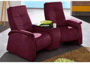 Exxpo sofa fashion 2-zitsbank met relaxfunctie geïntegreerd tafelplateau en bergruimte