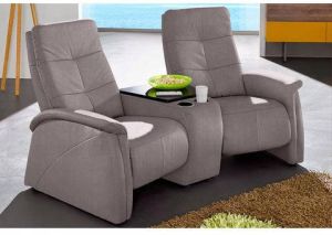 Exxpo sofa fashion 2-zitsbank met relaxfunctie geïntegreerd tafelplateau en bergruimte